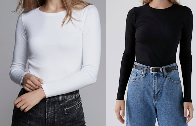 Tops basiques blanc et noir 