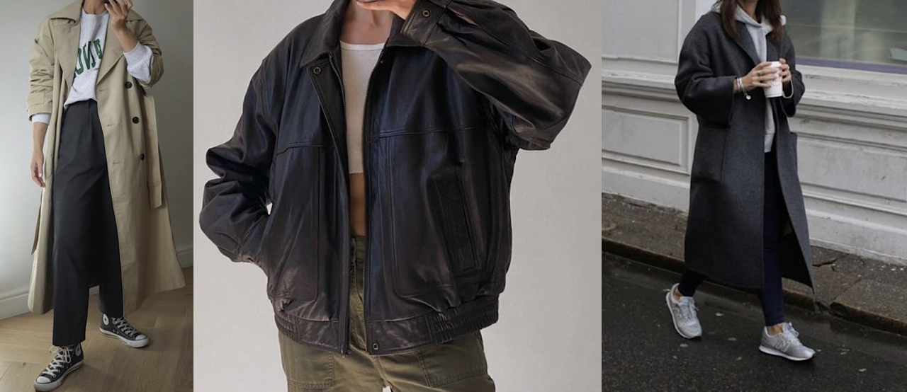 Une veste de mi-saison et un long manteau posés côte à côte