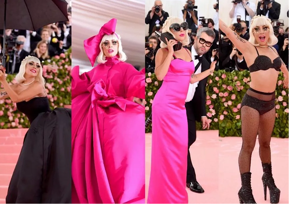 Lady Gaga changeant de tenues à plusieurs reprises sur le tapis rose du Met Gala 2019