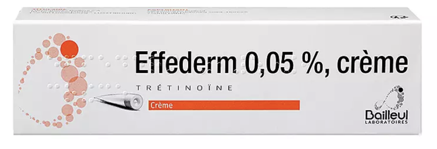 Crème de trétinoïne prescrite appelée Effederm