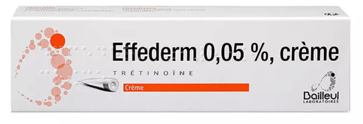 Crème de trétinoïne prescrite appelée Effederm