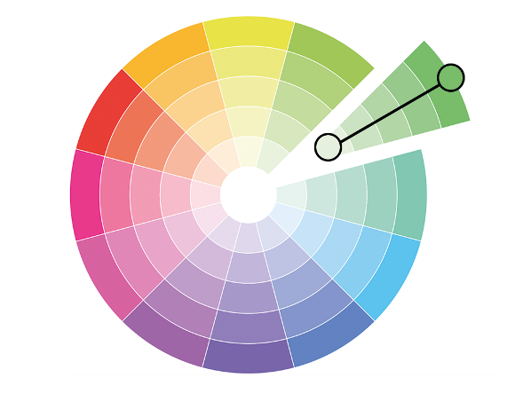 Un schéma illustrant les combinaisons monochromatiques