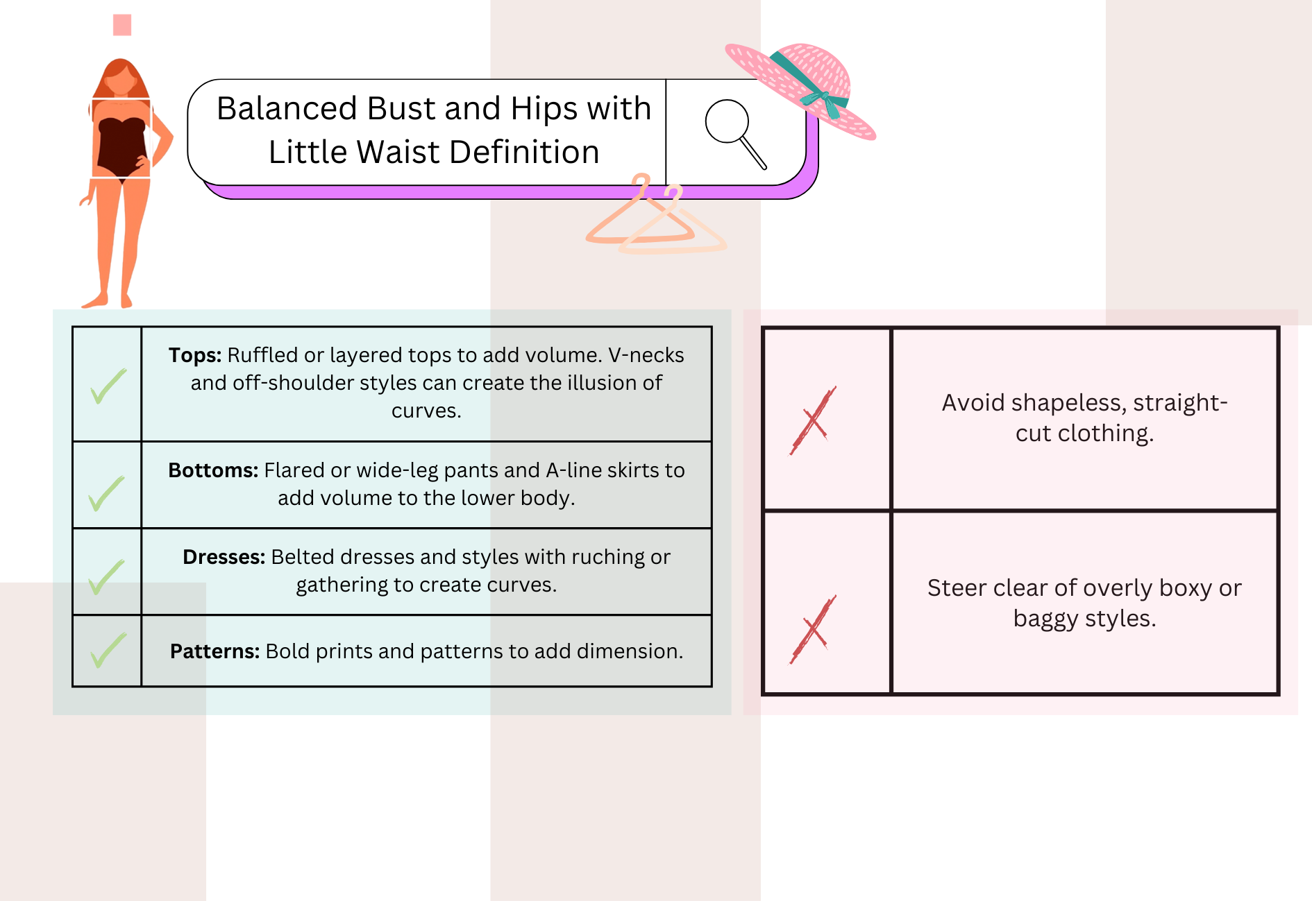 Guide de style pour la morphologie carrée ou rectangulaire : vêtements conseillés et à éviter