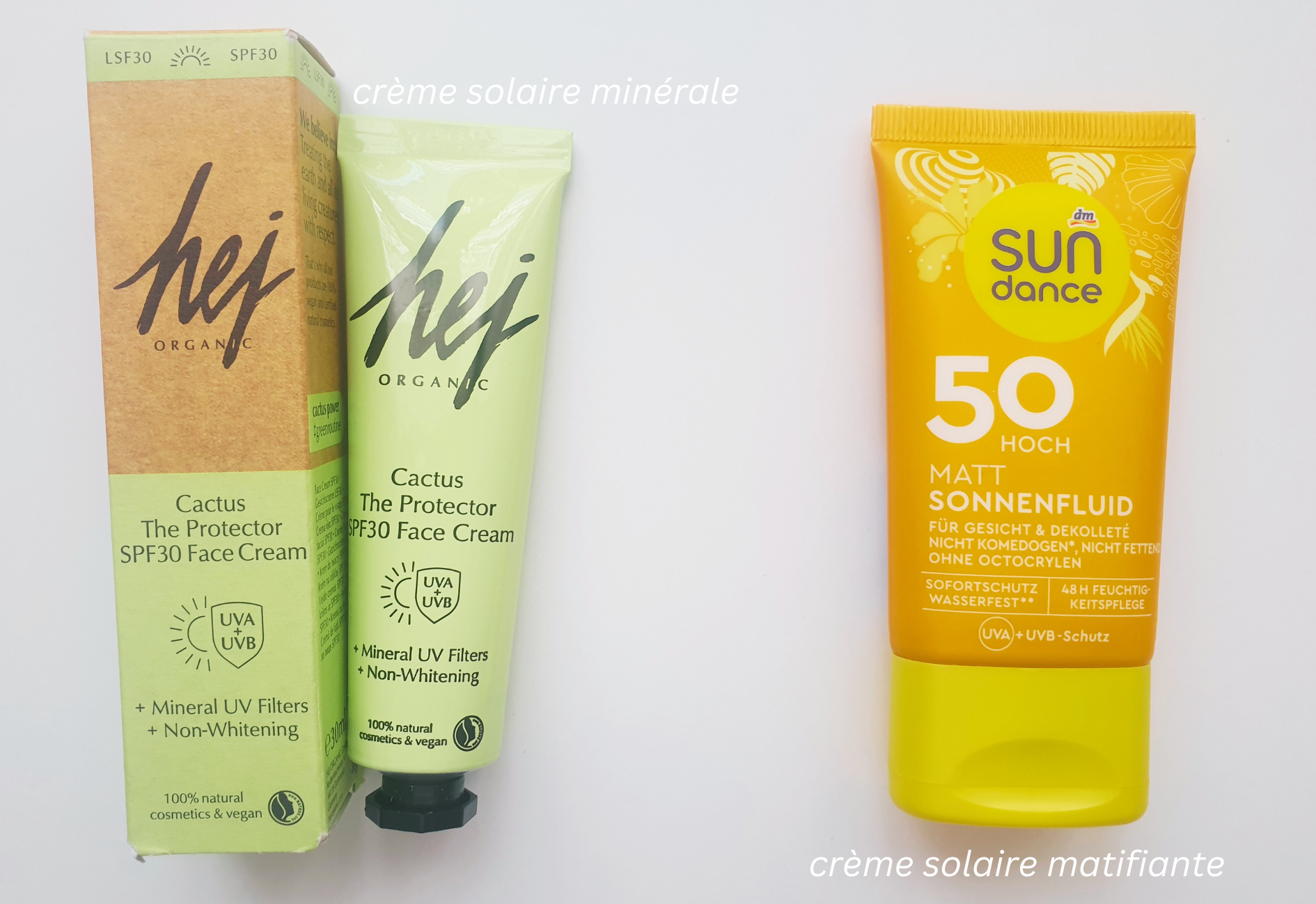 Crèmes solaires de mon haul à Düsseldorf